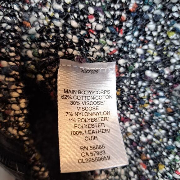 Classiques Entier Tweed Boucle Leather Trim Full Zip Shirt Jacket Women's Sz L - Picture 6 of 9